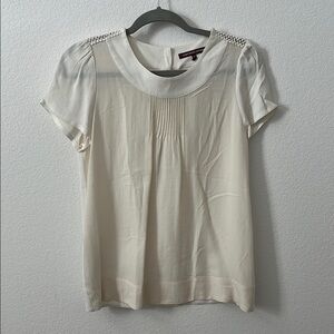 Comptoir Des Cotonniers Cream Pleated Blouse with Peter Pan Collar